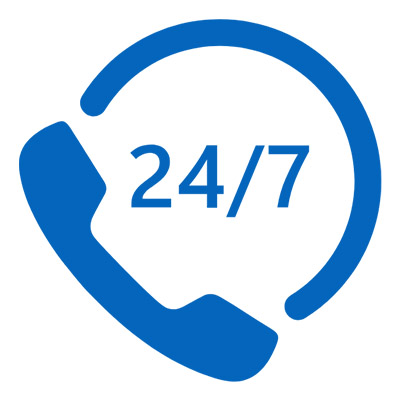 phone with 24/7 graphic