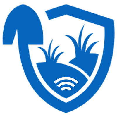 shovel around grass with wifi bars graphic