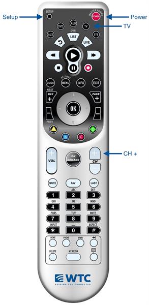 WTCtv Remote Programming Keys