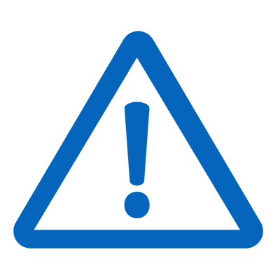triangle with exclamation mark in side of it graphic