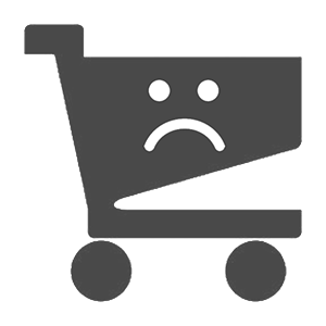 Shopping cart with sad face