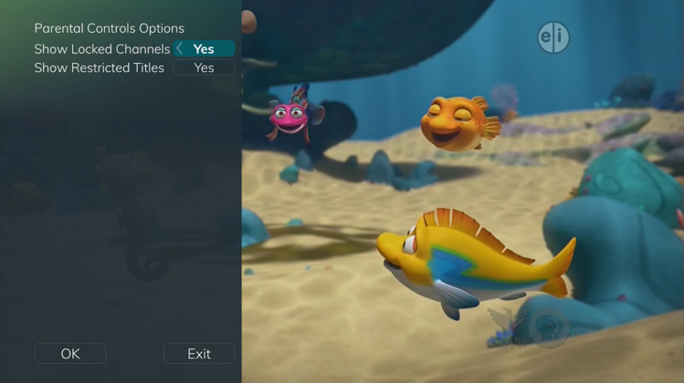 Show Locked Channels/Show Restricted Titles Options