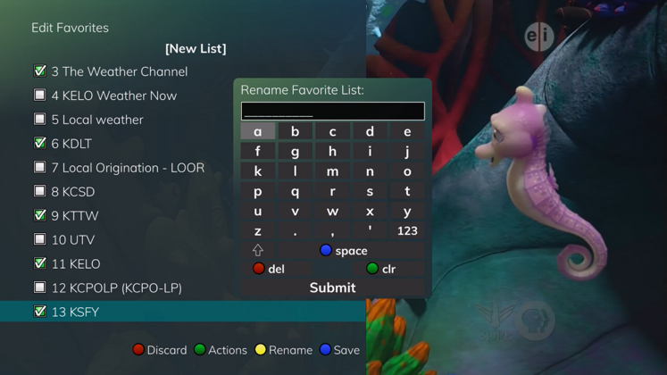 Naming Your Favorites List