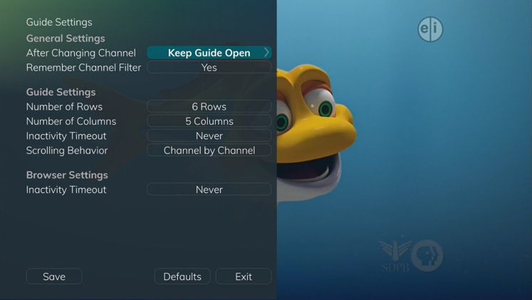 WTCtv Guide Settings