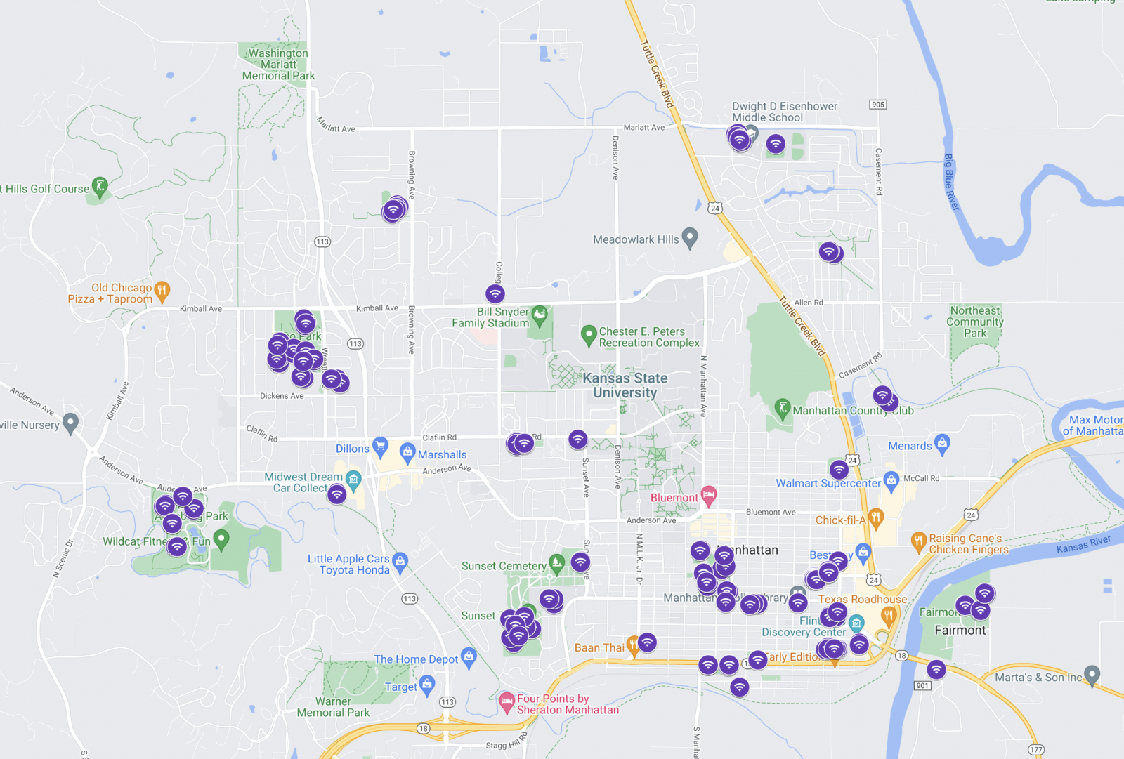 Map of Public WTC Wi-Fi Locations in Manhattan