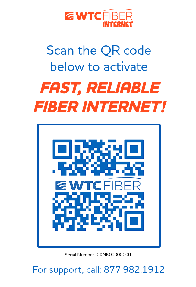 QR Code example on WTC equipment
