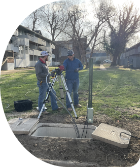 WTC Service technicians during the construction process